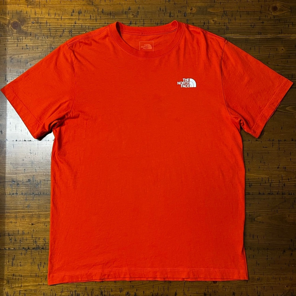 The North Face Mens Large Orange Short Sleeve Logo Graphic T-Shirt